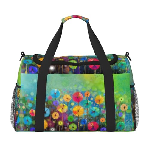 Sac de week-end à fleurs colorées pour femme et homme, le sac de yoga idéal pour s'évader