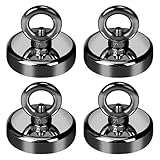YESCUT 超強力 マグネット フック 【4個セット】 耐荷重30kg 直径32mm 304ステンレス製 強力 磁石 防錆 クフック取外可能 キッチン/オフィス/業務/浴室/室外/壁掛け用 (ブラック, 32mm 4セット)