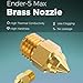 Creality Ender-5 Max Brass Nozzle Kit, with 8PCS 0.4mm Nozzles, 1PCS Nozzle Wrench, High Thermal Conductivity, High Hardness, Less Clogging, No Leakage