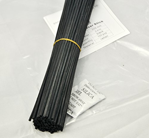 100 Pieces Rattan Reed Diffuser Replacement Refill Sticks 9.8" (25Cmx3Mm, Black) #TOP1