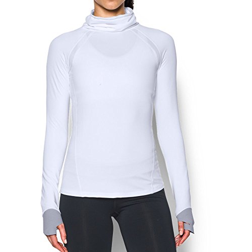 Under Armour Women's ColdGear Reactor Funnel Neck,White /Reflective, Small