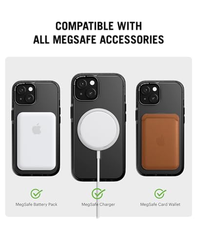 Image of DailyObjects Polycarbonate Case for iPhone 15 Compatible with Mag-Safe Wireless Charging,Black Nimbus Slim Shockproof Back Cover