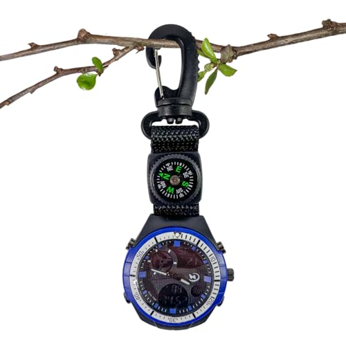 Montre boussole d'extérieur de survie boussole avec mousqueton randonnée