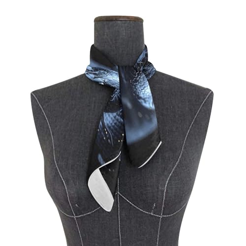 Black Snake Silk Scarf Women's Fashion Square Satin Headscarf Neck Scarf Head Hair Wraps 23.6 Inches3
