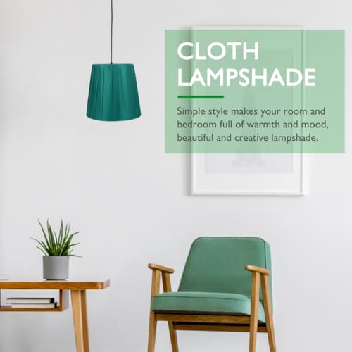 Hemobllo Mini Pleated Lampshade 9cm, Dark Green Fabric Clip on Lamp Shade, Small Cloth Light Cover for Wall Sconces, Chandeliers and Bedside Table Lamps - Image 5