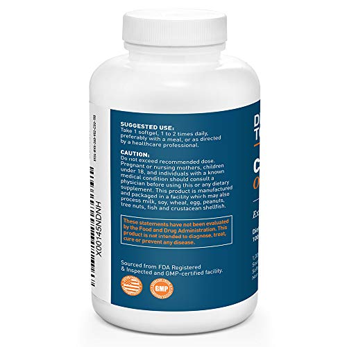 Dr Tobias Coconut Oil - Extra Virgin & Non-GMO Coconut Oil - 1,000 mg (100 Count)