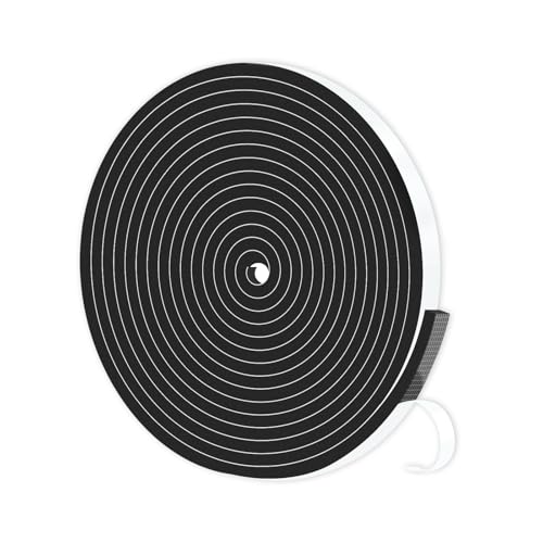 Image of Weather Stripping Door Seal,High Density CR,1 /4 in x 1 /16 in x 33Ft | Door Weather Stripping,Strong Adhesive, Weatherproof, Reduce Noise,Foam Insulation Tape for Doors and Windows,Black