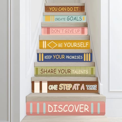 JarThenaAMCS 8Pcs Boho Inspirational Book Wall Stickers Motivatio...
