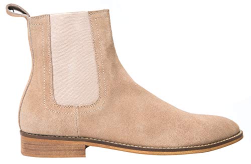 Santimon Chelsea Boots Men Suede Casual Dress Boots Ankle Boots Formal Shoes Black Brown Grey2