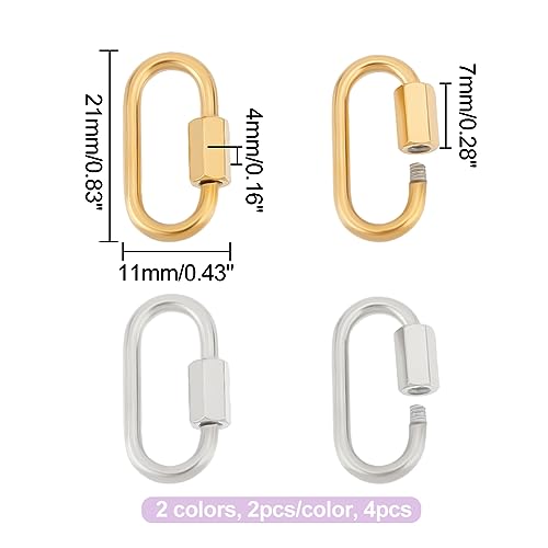 UNICRAFTALE 4Pcs Stainless Steel Screw Locking Carabiner - Image 3