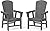 SERWALL Outdoor Adirondack Dining Chair Set of 2, All Weather HDPE Patio Chairs, Grey