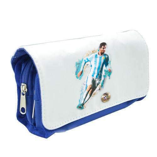 Messi Gifts for Boys - Estuche para lápices (10 cm x 21 cm), diseño firmado, azul 1, Estuche para lápices Cover