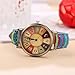 Creative Multicolor Watch for Women Woven Strap Fashion Rainbow Pattern Women's Watches Boho Hippie Watch Casual Style Wonderful Ladies Gift (Green)