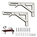 Escuadra Abatible,Soporte Estanterias,2 Piezas Soporte de Acero Inoxidable,Soportes Plegables Para Pared Soporte De Estante Para Servicio Pesado a Ahorrar Espacio con Tornillos