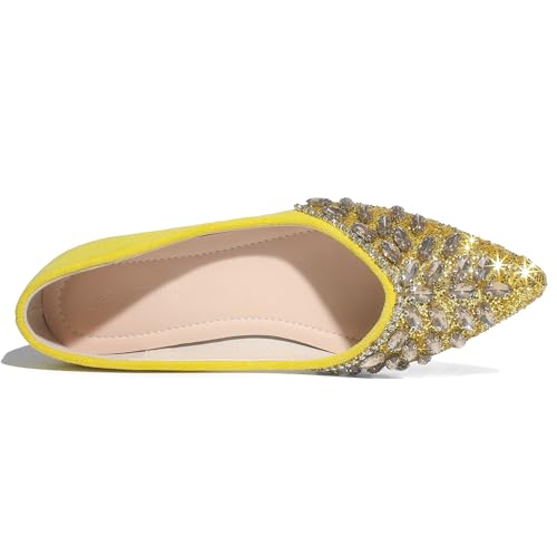 Women's Kitten Heels Low Heel Dress Shoes Closed Toe Pumps Rhinestone Pointed Toe Sparkly Back Bridal Wedding Party4