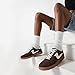 Tigeridea Sneakers for Women Business Casual Brown Chocolate Tennis Shoes Comfortable Lace up Slip on Women's Fashion Sneakers Size 8.5