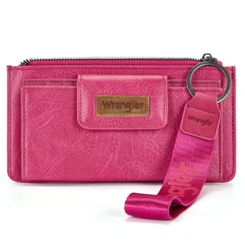Image of Montana West X Wrangler Wallet for Women Ladies Female Card Cases & Money Organizers Wristlet with Wallet Large Clutch with Coin Purse Smooth Zipper and Rfid Lining