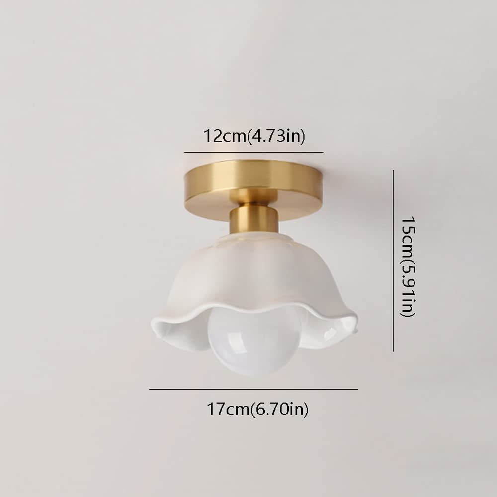 Générique Plafonnier Moderne Tout Cuivre Abat-Jour En Céramique - Éclairage Intérieur pour Chambre Salon Et Espaces Commerciaux