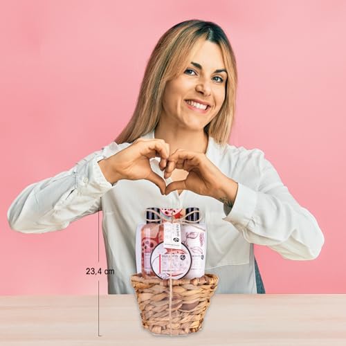 Accentra - Set de ducha para mujer Fruit & Herb en bonita cesta de regalo, 4 piezas, set de baño regalo con gel de ducha, loción corporal, exfoliante y sales de baño – Idea de regalo afrutada - imagen 2