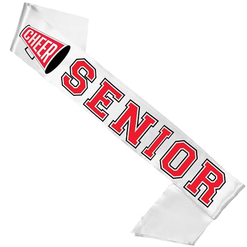 Cheer Senior Sash Red - PREMIUM GRADE SATIN Cheerleader Sashes - Cheer Squad Senior Gifts 6