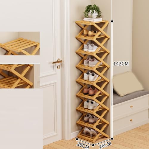 Organisateur chaussures pliable en bois pour libérer le sol des petits appartements