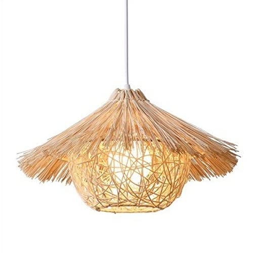 qiangzhao Lampadario in rattan del sud-est asiatico, lampada a sospensione creativa per sala da pranzo per casetta per uccelli, illuminazione a sospensione su lampadari da tavolo da pranzo, altezza re