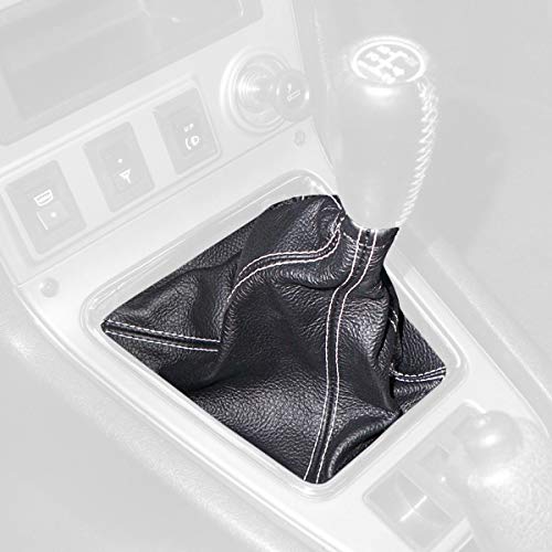 RedlineGoods Shift Boot Compatible with Mazda RX7 1978-80. Tailor Made - not Universal. Genuine top-Grade Italian Black Suede (Alcantara) with Silver Thread