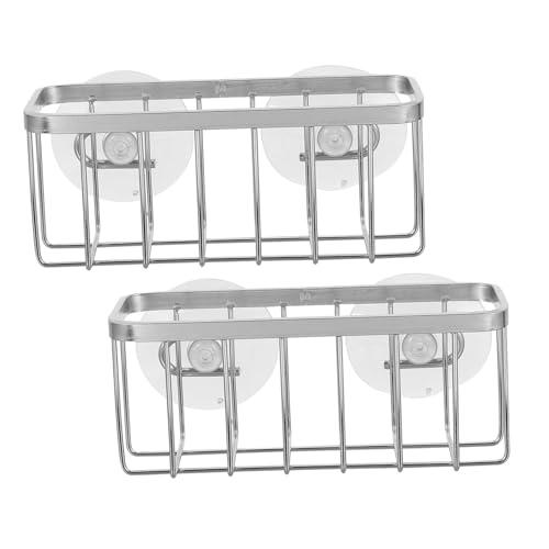 Mikikit 2piezas Escurridor De Cocina Portaesponjas con Ventosa De Acero Inoxidable Organizador para Fregadero para Limpieza y Secado De Esponjas Cocina