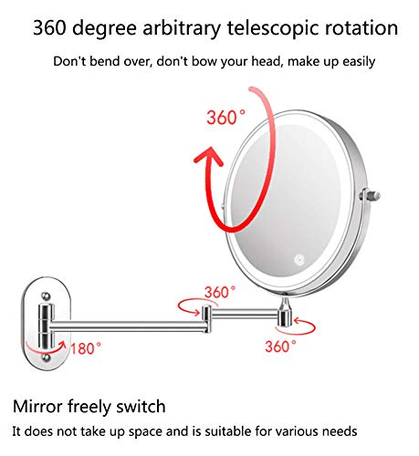 Specchio Trucco da Parete con Luce LED, Specchio