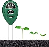 Soil PH Meter, 3-in-1 Soil Moisture/Light/pH Tester Gardening Tool Kits, Soil pH Meter Test Kit for Garden, Lawn, Farm, Indoor & Outdoor Use