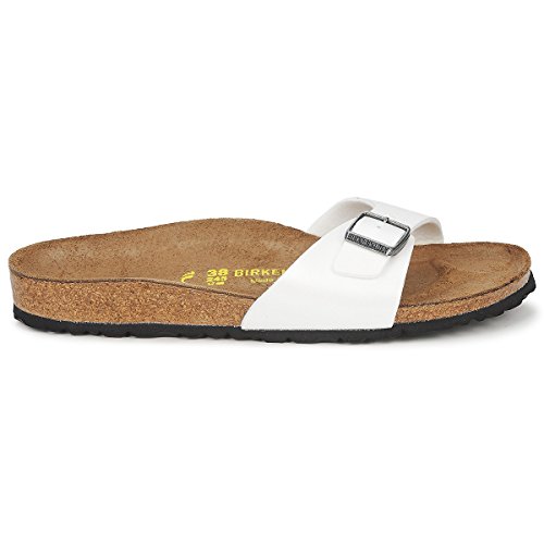 Image of Birkenstock Women's Narrow Fit Mules, White Ice Pearl Mondstein, 4.5 Big Kid