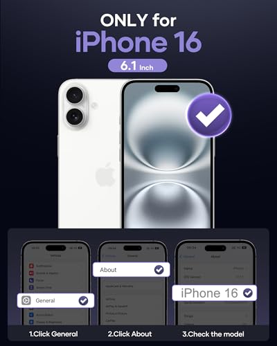 Image of Vihibii for iPhone 16 Clear Case with Magnetic Ring Stand, Compatible with MagSafe, [Anti Yellowing] Shockproof & Scratch Proof & Transparent, Silm Back Cover for iPhone 16 6.1 inch, Clear