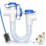 3/4 Clear PVC Condensate Trap P Trap With Cleaning Brush, PVC Trap With Easy Clean Ports Essential Component To Ensure Optimal Performance Of Your HVAC System. ECWB