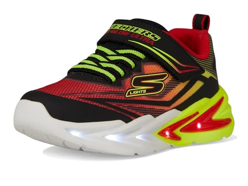 Flex-Glow Ultra Sneaker, Black/Red, 1 Little Kid