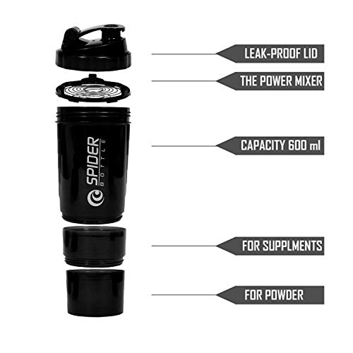 Image of Protein Shaker Bottle / 100% Leakproof Guarantee Sipper Bottle Ideal for Protein Shaker Bottle / 500ml with 2 Storage Compartment Cup for Gym, Yoga, Hiking, Cycling, BPA Free Material.(Green)