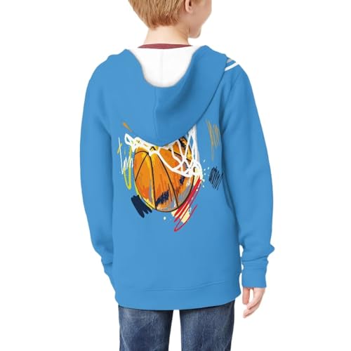 Image of Coloranimal Unisex Girls Boys Long Sleeve Casual Hoodies & Sweatshirts Tops Kids Zip Up Jacket Coat Age 6-16 Year