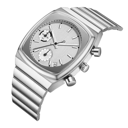 Image of CILOA Mens Watches Chronograph Stainless Steel Waterproof Date Analog Business Fashion Wristwatch for Men