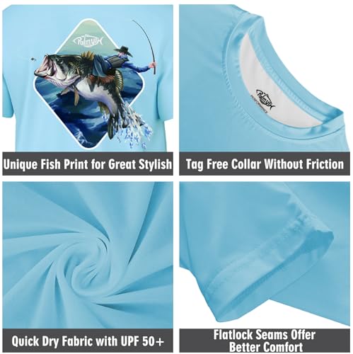 Image of Palmyth Boys Fishing Shirt Short Sleeve UPF 50+ Youth Performance T-Shirt