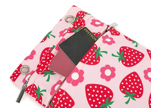 Crossbody Purse with Strawberry Print, Zipper Pocket, Adjustable Strap, Women's Shoulder Handbags3