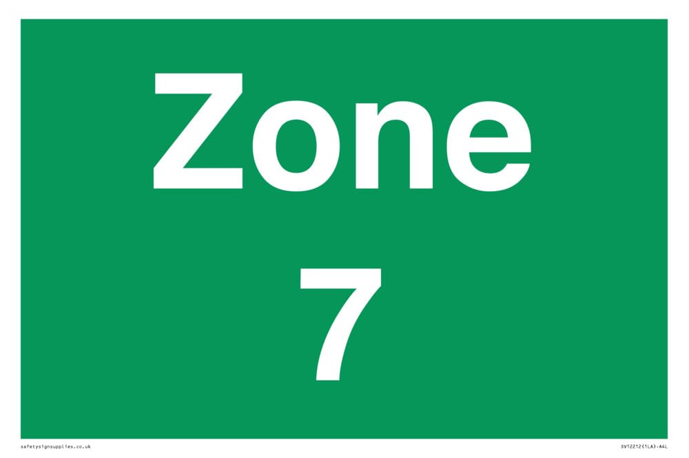 Zone 7 Sign - 300x200mm - A4L, Green/White