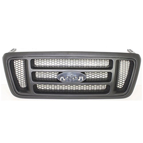 Koolzap Compatible with 05-08 F150 XL Truck Grill Grille Assembly Black H-Bar Shell Honeycomb Insert