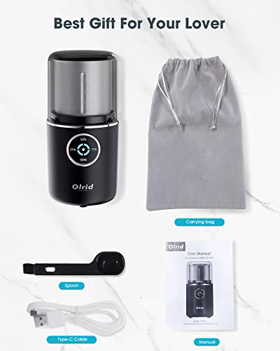 Kabellose elektrische Kaffeemühle, Olrid Gewürzmühle elektrisch, Kaffeebohnenmühle für Nusskörner und trockene Kräuter… – Bild 7