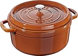 Contenido: 1 x Cacerola STAUB, Dimensiones con tapa y asas (L x A): 32,7 x 16,7 cm, Diámetro: 26 cm, Diámetro de fondo: 21,7 cm, Capacidad: 5 L, Peso: 5,7 kg, Color: Canela, 40511-297-0