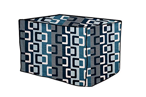 Image of The Furnishing Tree PVC Waterproof Microwave Oven Cover Compatible for Whirlpool 20 L Solo Magicook Classic-Knob Lattice Pattern Blue