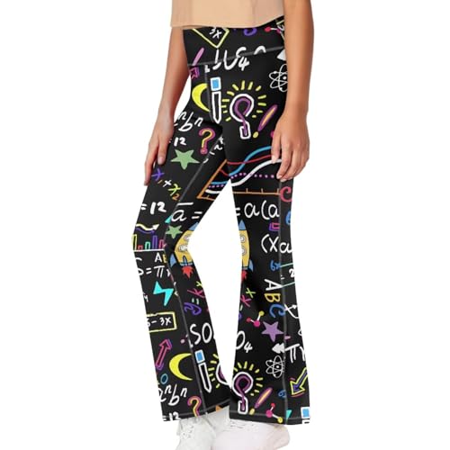 Image of Girls Flare Leggings 5-14T Cute Bell Bottoms for Girl Yoga Pants for Gym