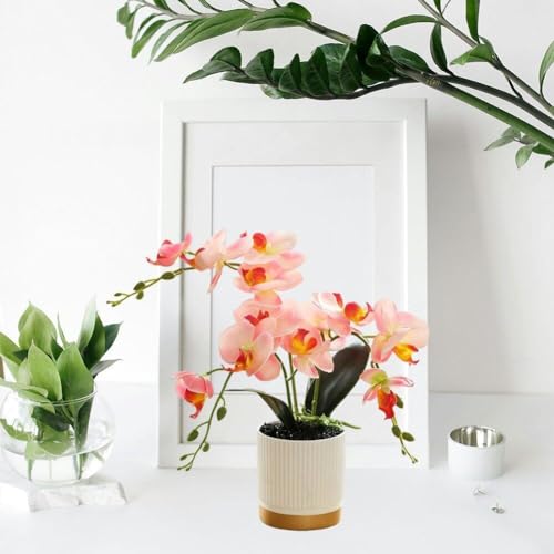 Orchidée bonsaï artificielle haut de gamme en pot céramique design - 7