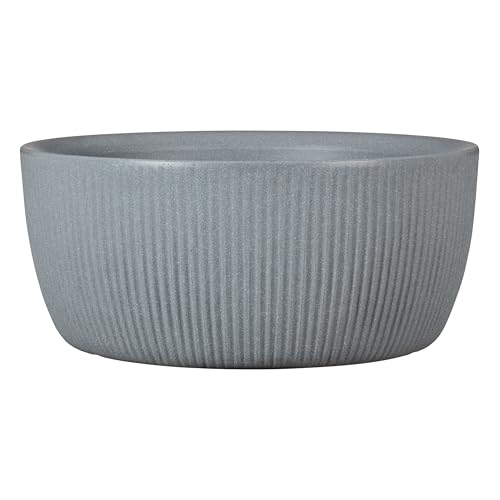 Scheurich Linetto Bowl 30 Pflanzgefäß/Blumentopf/Pflanzkübel rund Farbe: Stony Grey hergestellt mit recyceltem Kunststoff 10 Jahre Garantie für den Außenbereich