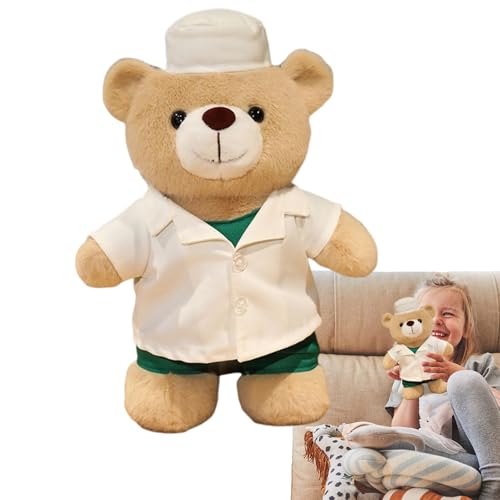 Peluche ours docteur douce pour décorer un bureau ou réconforter la chambre