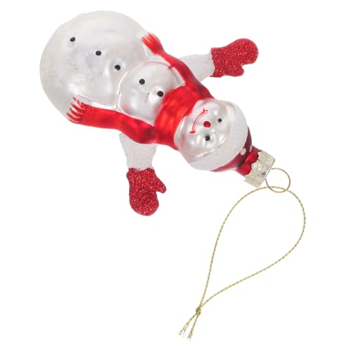 TOKIDNY Schneemann-Ornament Aus Glas Für Christbaum Schneemänner-Christbaumschmuck Geblasene Glaskugel Mit Schneemann-Design Weihnachtsdekoration Zum Aufhängen Für Zuhause Und Feiertagspar
