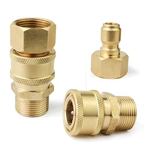 PLG High Pressure Washer Adapter,M22 Female to 3/8" Plug+M22 to 3/8" Coupler
